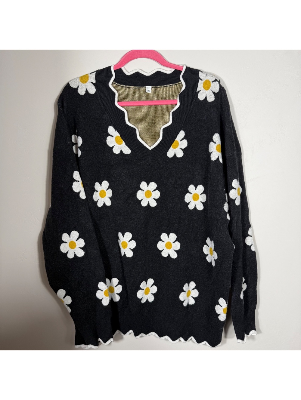 Daisy Floral V-Neck Sweater | 2XL